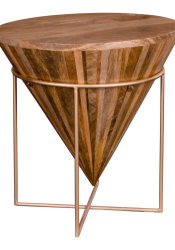 HOUSE NORDIC Hapur sofabord - mangotr og bronzefarvet stl, kegleformet ( 45)
