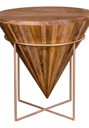HOUSE NORDIC Hapur sofabord - mangotr og bronzefarvet stl, kegleformet ( 45)