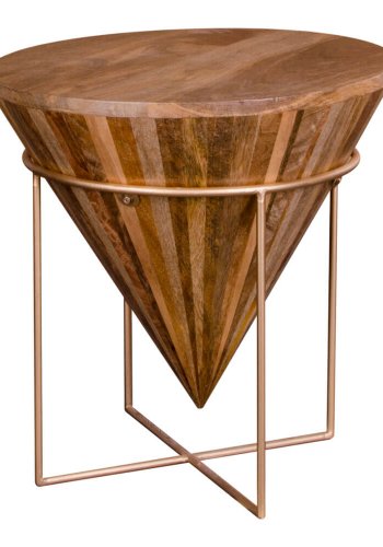 HOUSE NORDIC Hapur sofabord - mangotr og bronzefarvet stl, kegleformet ( 45)