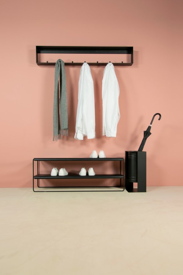 TORNA DESIGN Gabi skoreol, m. 2 hylder - sort stl (B:103)