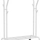 SONGMICS dobbelt tjstativ, m. 2 bjlestnger, 1 hylde, hjul - hvid stl
