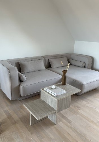 NORDVÄRK Harmony sofabord, rektangulr - travertin melamin (80x40)