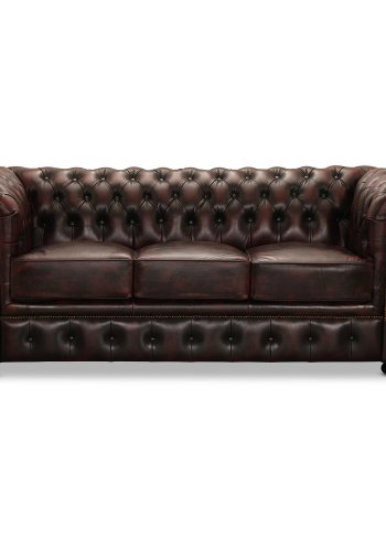 HAGA Liverpool 3 chesterfield sofa - oxblod lder