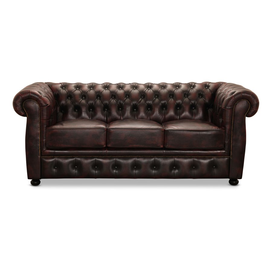 HAGA Liverpool 3 chesterfield sofa - oxblod lder