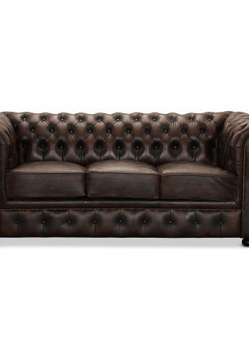 Liverpool 3 personer chesterfield sofa - brun