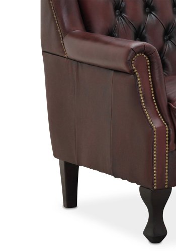 HAGA Aberdeen lnestol - oxblod chesterfield lder