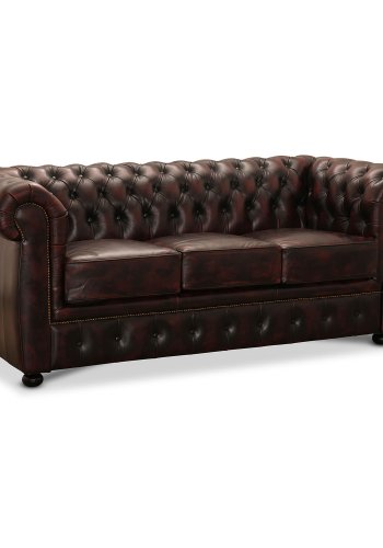 HAGA Liverpool 3 chesterfield sofa - oxblod lder