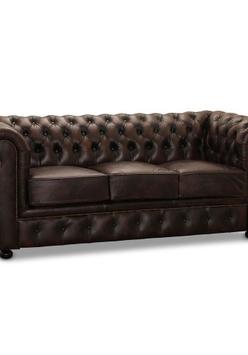 Liverpool 3 personer chesterfield sofa - brun