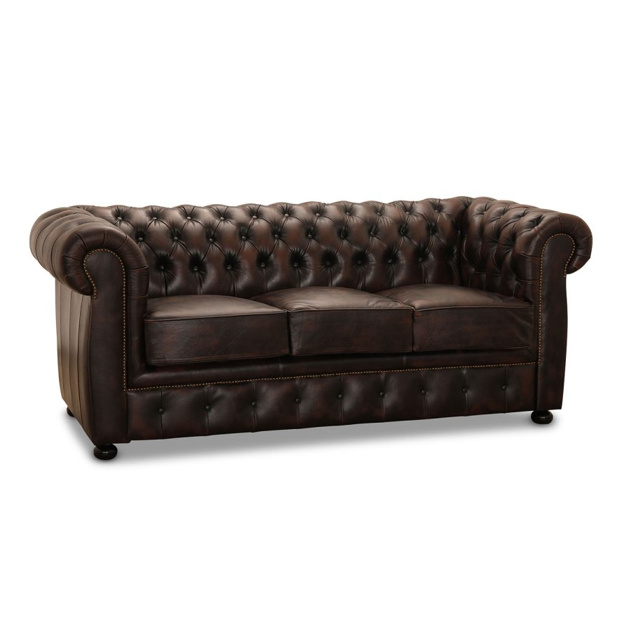 Liverpool 3 personer chesterfield sofa - brun