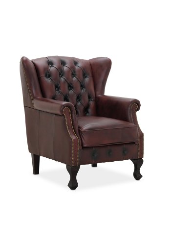 HAGA Aberdeen lnestol - oxblod chesterfield lder