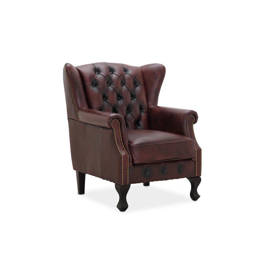 HAGA Aberdeen lnestol - oxblod chesterfield lder