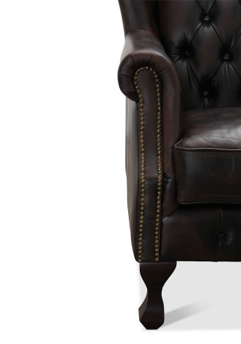 HAGA Aberdeen chesterfield lnestol - brunt lder