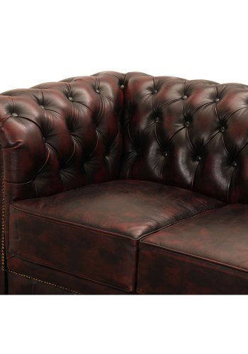 HAGA Liverpool 3 chesterfield sofa - oxblod lder