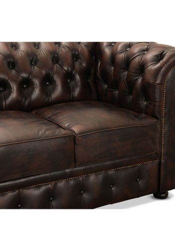 Liverpool 3 personer chesterfield sofa - brun