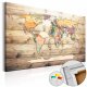 ARTGEIST The World at Your Fingertips verdenskort billede - multifarvet print p kork (40x60)
