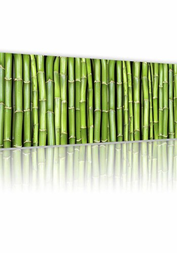 ARTGEIST Bamboo wall billede - grn canvas print (40x120)