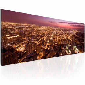 ARTGEIST Flight over Chicago billede - multifarvet canvas print (40x120)