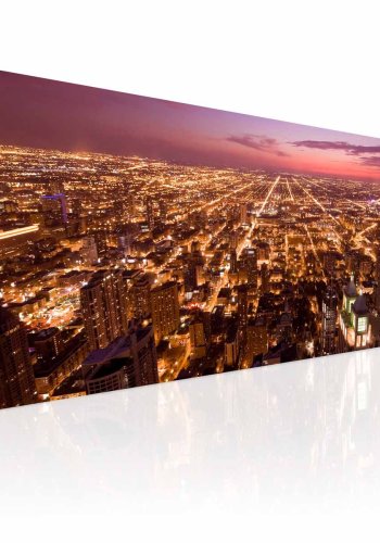ARTGEIST Flight over Chicago billede - multifarvet canvas print (40x120)