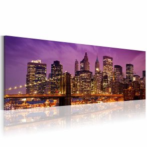 ARTGEIST Night in New York billede - multifarvet canvas print (40x120)