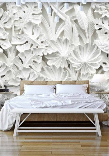 ARTGEIST Alabaster Garden fototapet - hvid print (105x150)