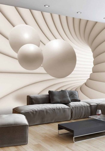 ARTGEIST Balls in the Tunnel fototapet - creme print (105x150)