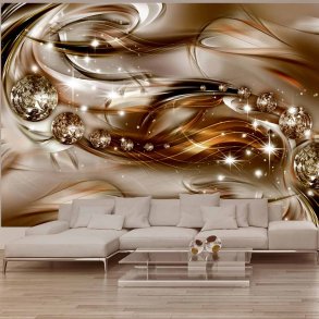 ARTGEIST Chocolate Tide fototapet - creme/guld print (105x150)