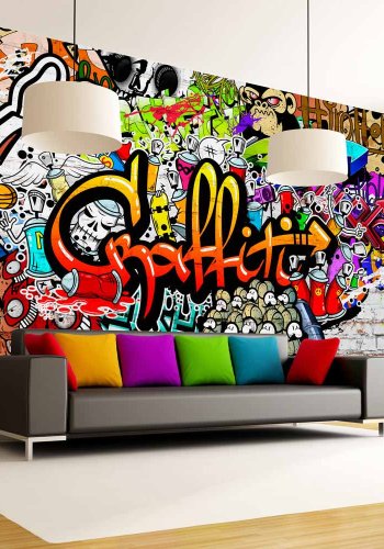 ARTGEIST Colorful Graffiti fototapet - multifarvet print (105x150)
