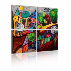 ARTGEIST Colourful city billede - multifarvet print, 2 strrelser