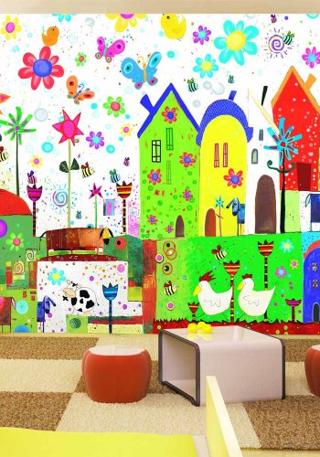 ARTGEIST Happy farm fototapet til brn - multifarvet print (210x300)