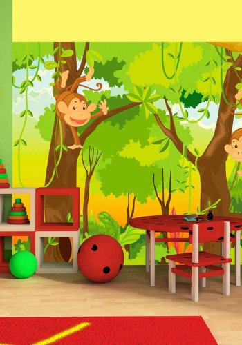 ARTGEIST Jungle monkeys fototapet til brn - multifarvet print (231x300)