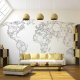 ARTGEIST Map of the World white solids fototapet - hvid/sort print (270x350)