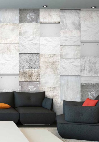 ARTGEIST Stone triptych fototapet - gr/creme print (1000x50)