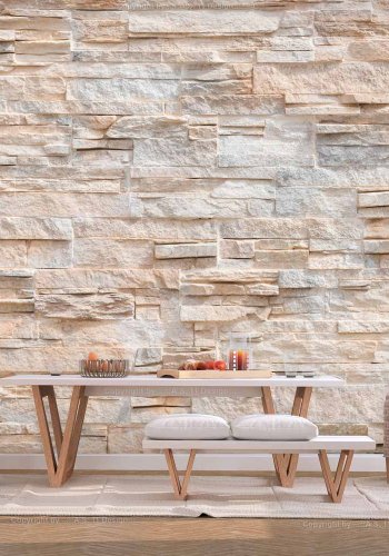 ARTGEIST Stony Gracefulness fototapet - creme/gr print (105x150)