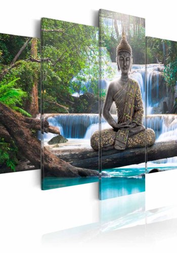 ARTGEIST Buddha and waterfall billede - multifarvet print (100x200)