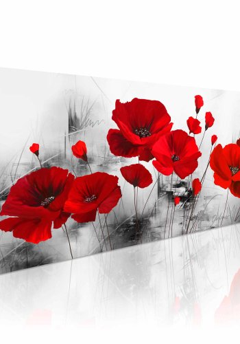 ARTGEIST Grey Garden billede - gr/rd print (50x150)