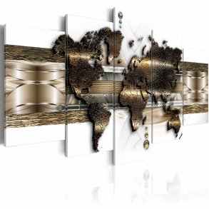 ARTGEIST Metalic World billede - hvid, guld, bronze print, 2 strrelser