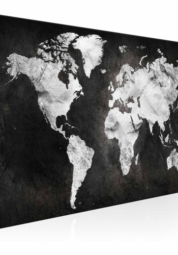 ARTGEIST Two-coloured verdenskort billede - hvid/sort print, 3 strrelser