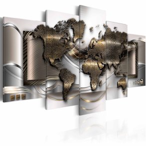 ARTGEIST World breeze billede - guld/slv/bronze print, 2 strrelser