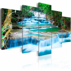 ARTGEIST Blue Waterfall in Kanchanaburi, Thailand billede - multifarvet print, 2 strrelser