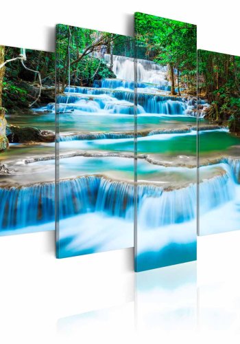 ARTGEIST Blue Waterfall in Kanchanaburi, Thailand billede - multifarvet print, 2 strrelser