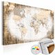 ARTGEIST Enclave of the World verdenskort billede - hvid/brun print p kork (80x120)