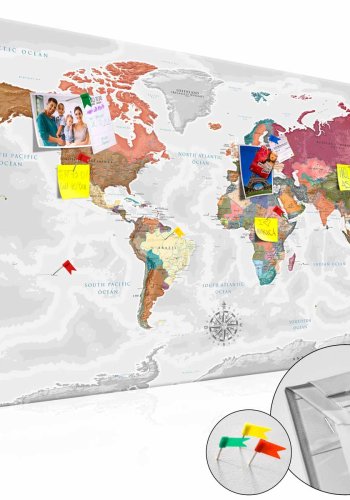 ARTGEIST Travel Around the World verdenskort billede - multifarvet print p kork, 2 strrelser