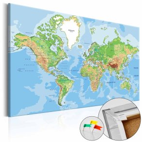 ARTGEIST World Geography verdenskort billede - multifarvet print p kork