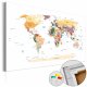 ARTGEIST World Map hvid verdenskort billede - multifarvet print p kork (flere strrelser)