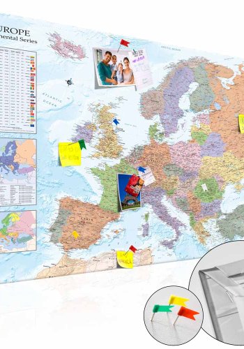 ARTGEIST Politisk Europakort billede - multifarvet print p kork, 2 strrelser