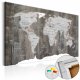 ARTGEIST World of Wood verdenskort billede - natur/gr print p kork (80x120)