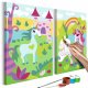 ARTGEIST DIY Fairytale Unicorns maleri - hvidt lrred, inkl. maling og pensel (23x100)