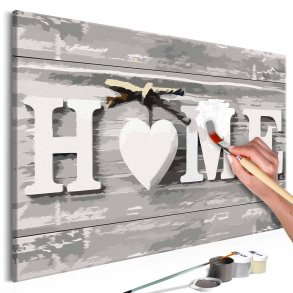 ARTGEIST DIY Home Letters maleri - hvidt lrred, inkl. maling og 2 pensler (40x60)