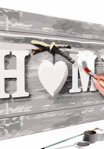 ARTGEIST DIY Home Letters maleri - hvidt lrred, inkl. maling og 2 pensler (40x60)