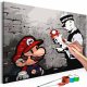 ARTGEIST DIY Mario Banksy maleri - hvidt lrred, inkl. maling og 2 pensler (40x60)